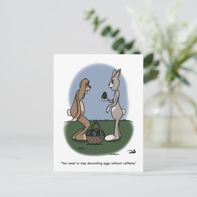 Caffeine Easter Holiday Postcard (Standing Front)