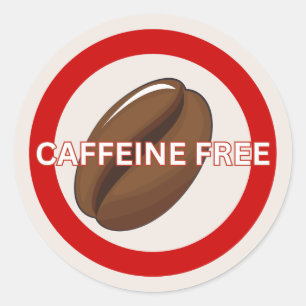 Caffeine Free Food Allergy Alert Classic  Round Sticker