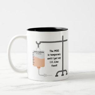 Caffeine Joke Mug-2 Two-Tone Coffee Mug