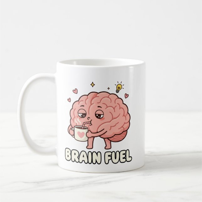 Caffeine Lover brain Coffee Mug (Left)