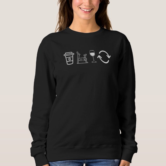 Caffeine Lover Wine Drinker - Funny Coffee Spin Wi Sweatshirt (Front)