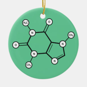 caffeine molecular structure ceramic tree decoration