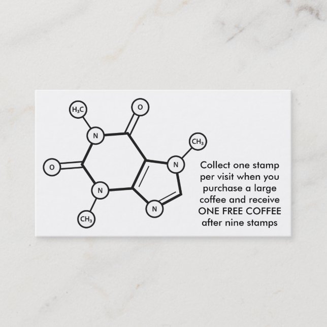 caffeine molecular structure loyalty card (Front)
