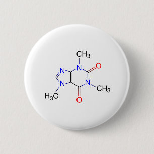 Caffeine Molecule 6 Cm Round Badge
