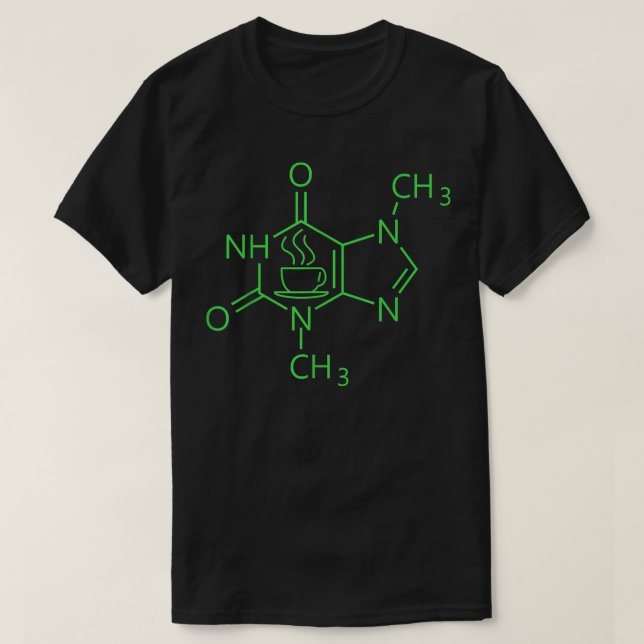 Caffeine Molecule Chemical Coffee lover Chemistry  T-Shirt (Design Front)