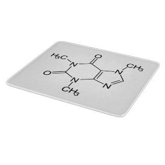 Caffeine Molecule Chemistry Coffee Atoms Cutting Board