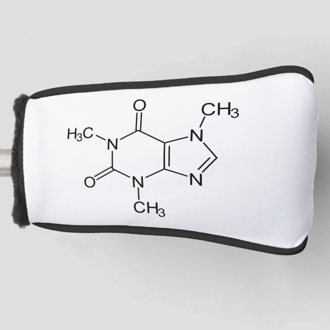 Caffeine Molecule Chemistry Coffee Atoms Golf Head Cover (Front)