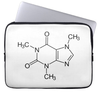 Caffeine Molecule Chemistry Coffee Atoms Laptop Sleeve