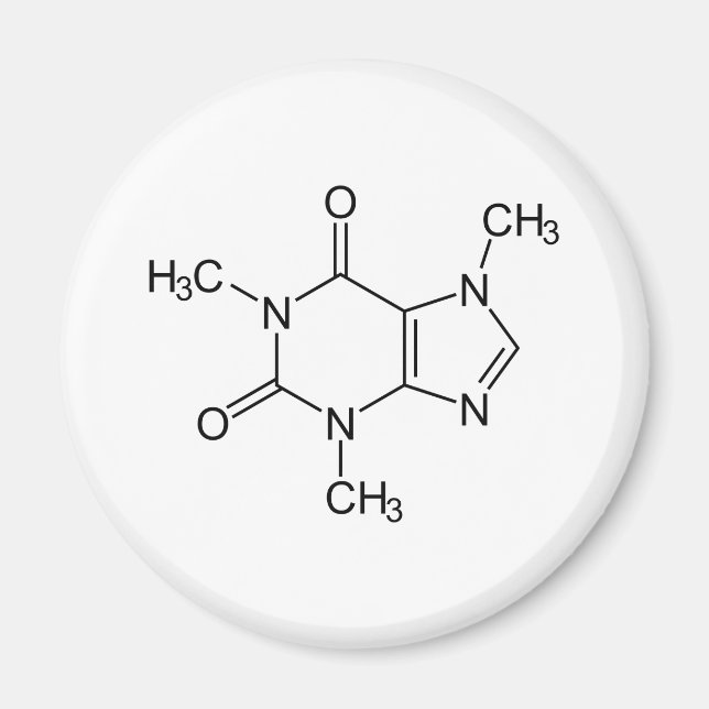 Caffeine Molecule Chemistry Coffee Atoms Magnet (Front)