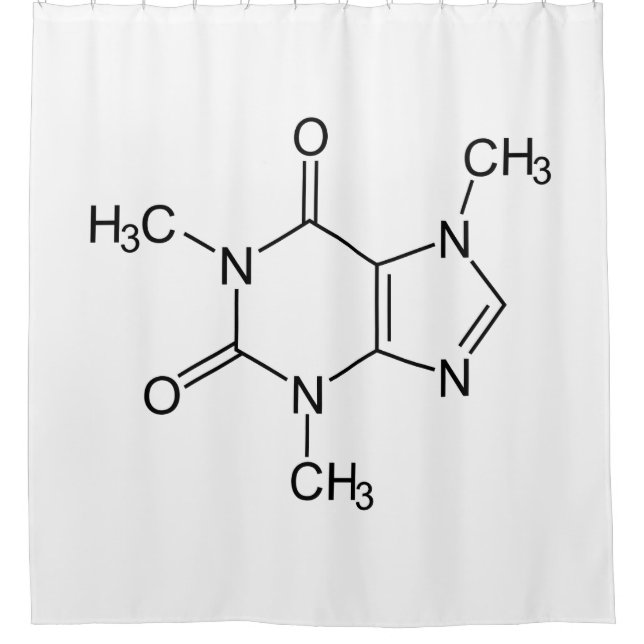 Caffeine Molecule Chemistry Coffee Atoms Shower Curtain (Front)
