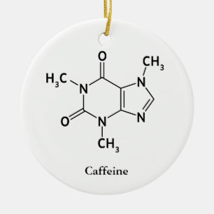 Caffeine Molecule Chemistry Cute Coffee Lovers Ceramic Tree Decoration