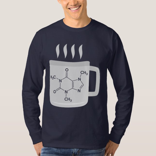 Caffeine Molecule Chemistry Elements T-Shirt (Front)