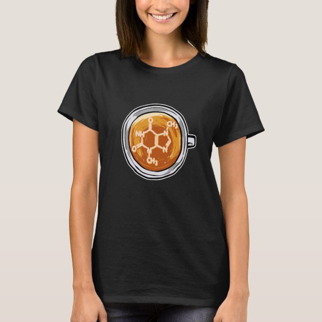 Caffeine Molecule Coffee  Formula Barista T-Shirt (Front)
