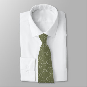 Caffeine Molecule Coffee Lovers' Meadow Green Tie