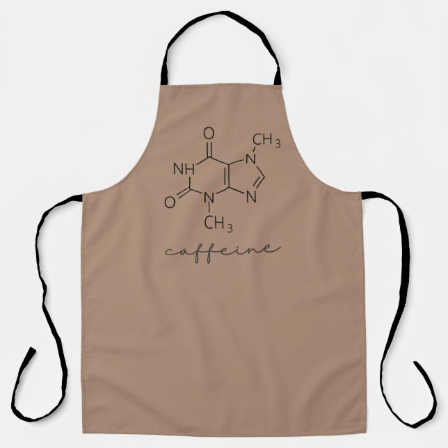 Caffeine Molecule Funny Chemistry Apron (Front)