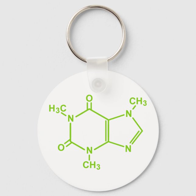 Caffeine Molecule Key Ring (Front)