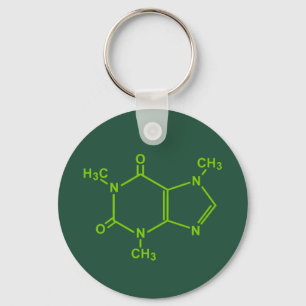 Caffeine Molecule Key Ring