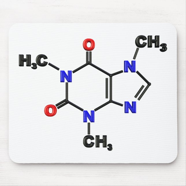 Caffeine Molecule Mouse Pad (Front)