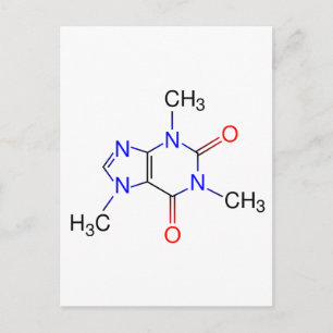 Caffeine Molecule Postcard