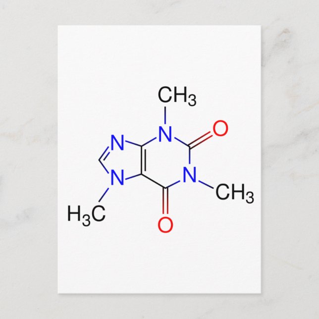 Caffeine Molecule Postcard (Front)