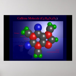 Caffeine Molecule (print) Poster