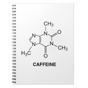 Caffeine Molecule Spiral Notebook