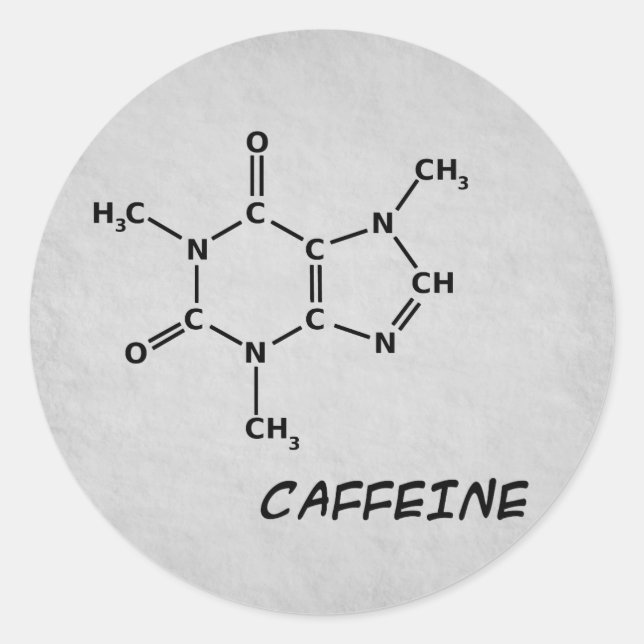 Caffeine Molecule Sticker (Front)