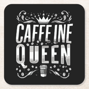 caffeine queen square paper coaster