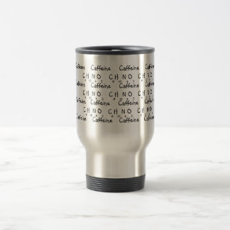 Caffeine  with molecular formula travel mug
