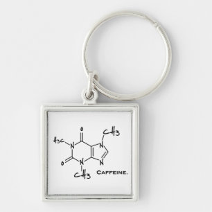 Caffiene molecule (chemical structure) key ring