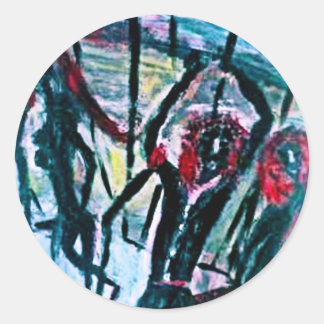 CAGED BAND CLASSIC ROUND STICKER