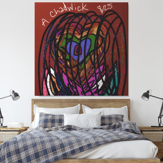 Caged Heart  Canvas Print (Insitu(Bedroom))