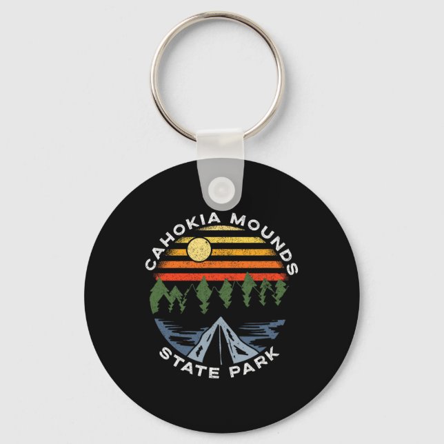 Cahokia Mounds State Park Illinois Forest Camping  Key Ring (Front)