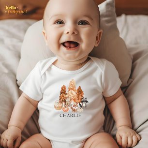 Caída personalizada Boho Woodland Baby Bodysuit