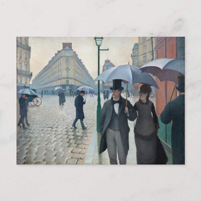 Caillebotte Paris Street Rainy Day Painting Postcard (Front)