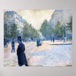 Caillebotte - Place Saint-Augustin Misty Weather Poster