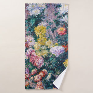 Caillebotte - White and Yellow Chrysanthemums Bath Towel Set
