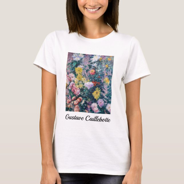 Caillebotte - White and Yellow Chrysanthemums T-Shirt (Front)