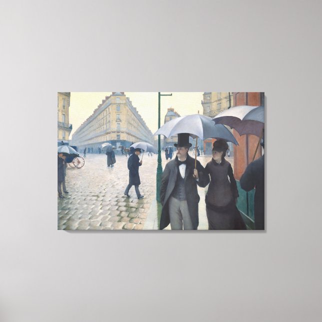 Caillebotte's Rue de Paris, temps de pluie Canvas Print (Front)
