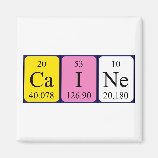 Caine periodic table name magnet (Front)