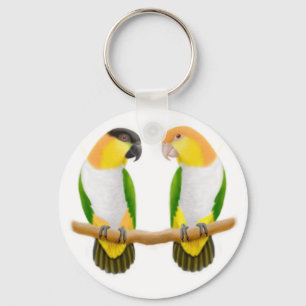 Caique Parrot Love Keychain