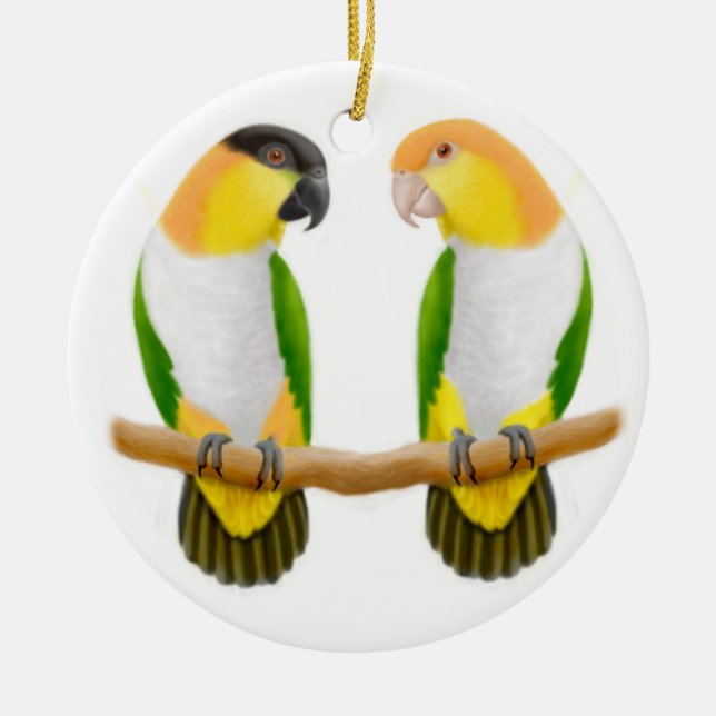 Caique Parrot Love Ornament (Front)