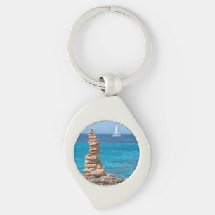 Cairn at the Mediterranean sea Key Ring