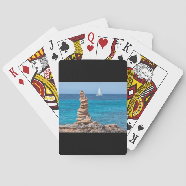 Cairn at the Mediterranean sea Playing Cards (Back)