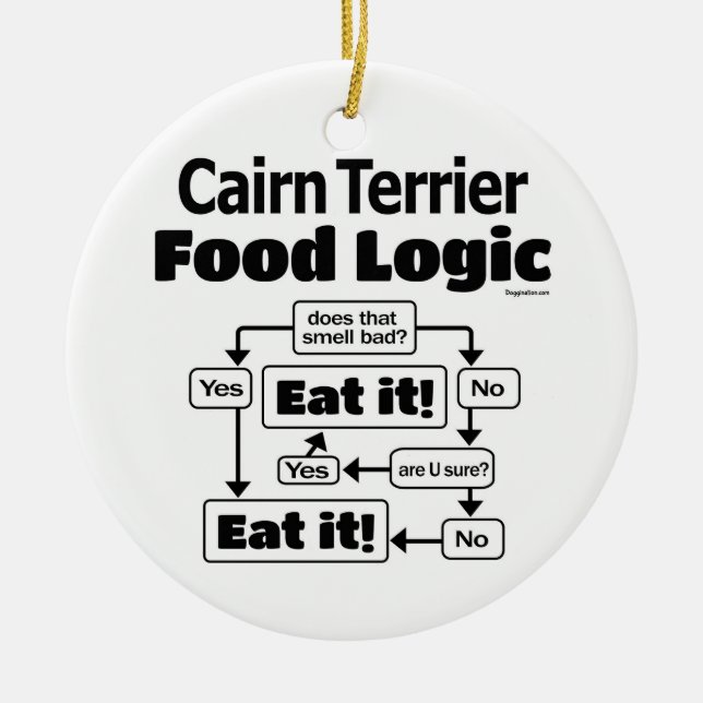 Cairn Food Logic Ceramic Tree Decoration (Front)