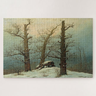 Cairn in Snow: A Winter’s Stillness by Friedrich Jigsaw Puzzle