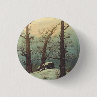 Cairn in Snow by Caspar David Friedrich 3 Cm Round Badge