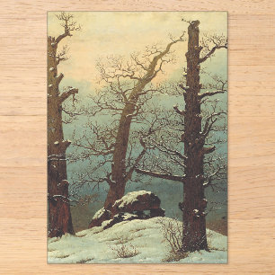 Cairn in Snow by Caspar David Friedrich Acrylic Invitations