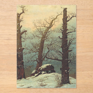 Cairn in Snow by Caspar David Friedrich Acrylic Invitations