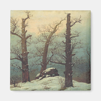 Cairn in Snow by Caspar David Friedrich Magnet